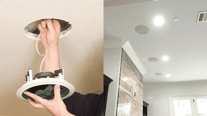 Tiến hành nối dây với loa âm trần